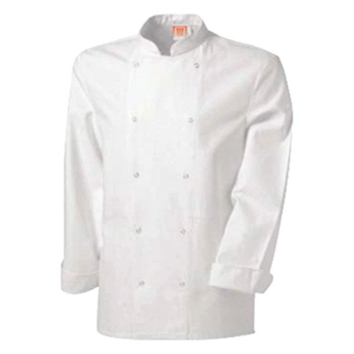 FULL SLEEVE CHEF JACKET WHITE SIZE L 65/35 POLYCOTTON CLASSIC PRO.COOKER