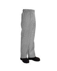 CHEF TROUSERS BLACK WHITE CHECKS SIZE 28 65/35 POLYCOTTON CLASSIC PRO.COOKER