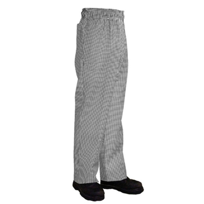 CHEF TROUSERS BLACK WHITE CHECKS SIZE 30 65/35 POLYCOTTON CLASSIC PRO.COOKER