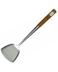 WOK SPATULA SST WITH BAMBOO HANDLE L37CM STAINLESS STEEL