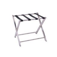 LUGGAGE RACK POLISHED STAINLESS STEEL 4 BLACK STRAPS  