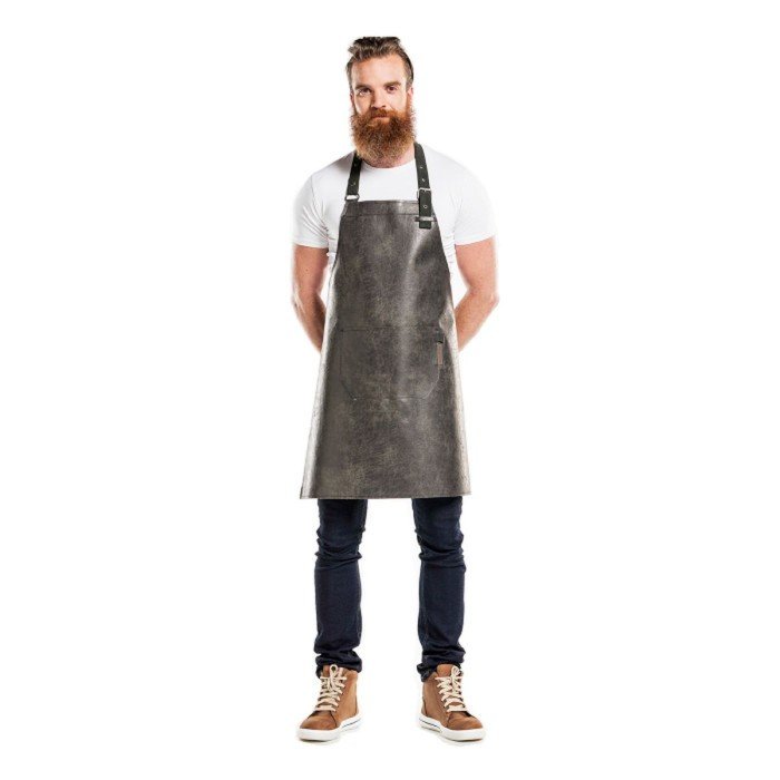 REGULAR BIB APRON MOONSHINE BLACK L80 X W65CM 70% LEATHER 30% POLYESTER CHAUD DEVANT