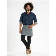 DENIM APRON GREY L40 X W80CM 100 % COTTON BASE CHAUD DEVANT