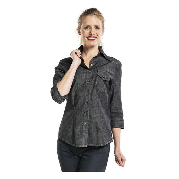 WOMAN STRETCH 3/4 BLOUSE ANTRA 97.8% COTTON 2.2% ELASTANE DENIM CHAUD DEVANT