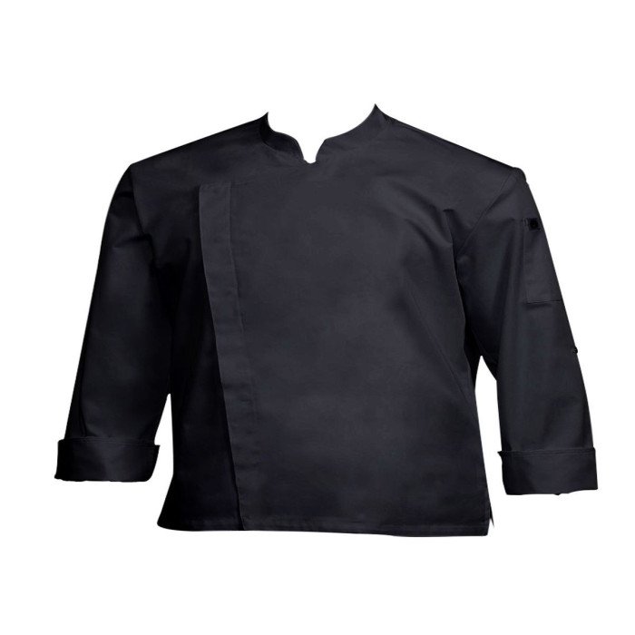 FULL SLEEVE DRI-FIT CHEF JACKET BLACK SIZE M 65/35 POLYCOTTON PREMIUM PRO.COOKER