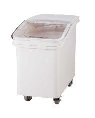 INGREDIENT BIN 120L 75X45.7X74.8CM CLEAR POLYCARBONATE LID WHITE POLYPROPYLENE