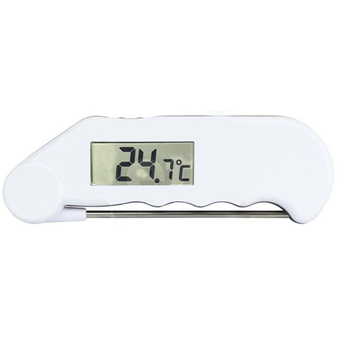 WHITE GOURMET THERMOMETER -39.9/+149.9°C FOLDING PROBE WATER RESISTANT  