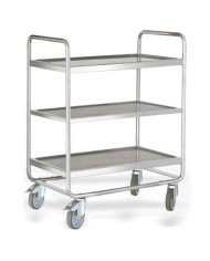 HEAVY DUTY SERVING TROLLEY 3-TIERS 80X50CM FULL SST FLAT PACKED L81 X W54 X H104CM 