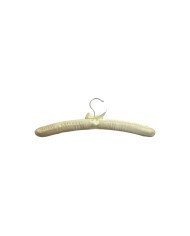 SATIN HANGER L38CM OPEN HOOK+BOW CREAM