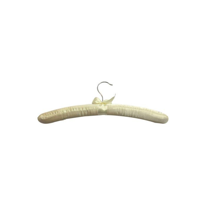 SATIN HANGER L38CM OPEN HOOK+BOW CREAM