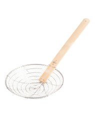 STRAINER FINE MESH SST WITH BAMBOO HANDLE Ø25.4CM L55.88CM STAINLESS STEEL 