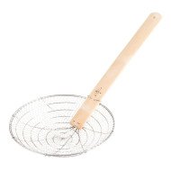 STRAINER FINE MESH SST WITH BAMBOO HANDLE Ø25.4CM L55.88CM STAINLESS STEEL 