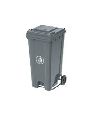 MOBILE BIN GREY INDUSTRIAL  240L WITH HEAVY DUTY STEEL PEDAL