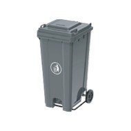 MOBILE BIN GREY INDUSTRIAL  240L WITH HEAVY DUTY STEEL PEDAL