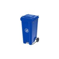  MOBILE BIN BLUE INDUSTRIAL 120L WITH HEAVY DUTY STEEL PEDAL