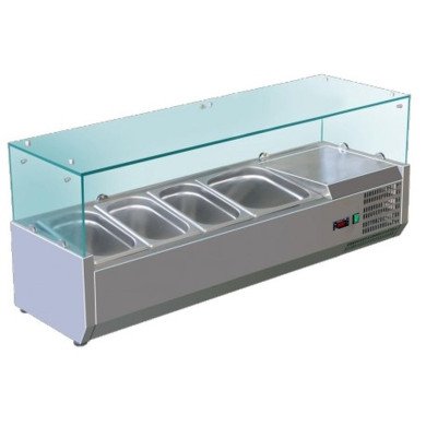 INGREDIENT FRIDGE L120CM GLASS CANOPY 230V-1PH/50HZ PRO.INOX