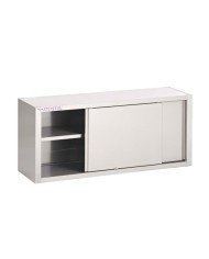 WALL CUPBOARD WITH SLIDING DOORS L100 X D40 XH65 CM STAINLESS STEEL PRO.INOX