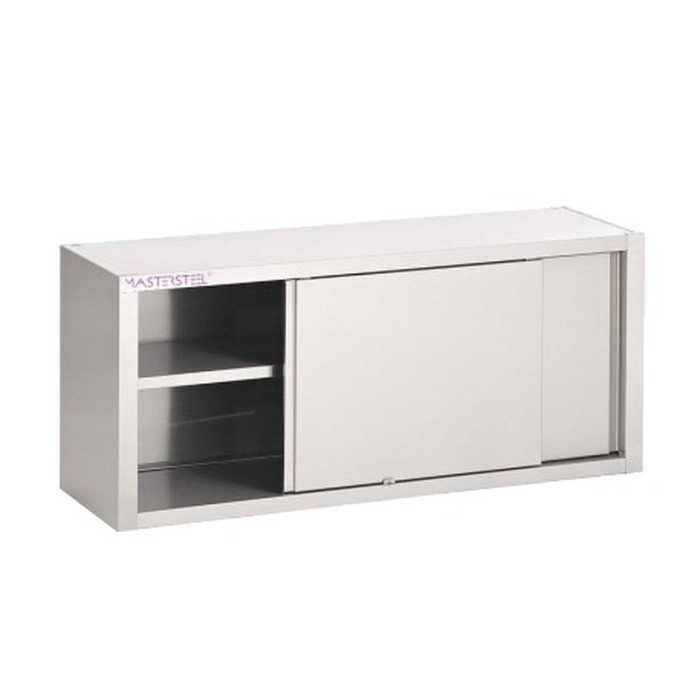 WALL CUPBOARD WITH SLIDING DOORS L100 X D40 XH65 CM STAINLESS STEEL PRO.INOX
