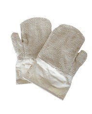 MITTENS L32.5CM COTTON NATURAL REINFORCED HEAT RESISTANT 250°C  