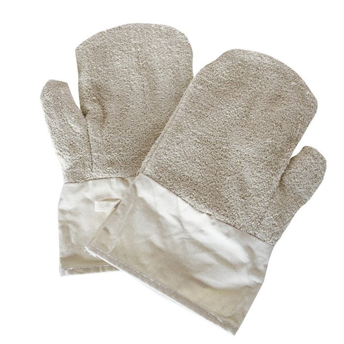 MITTENS L32.5CM COTTON NATURAL REINFORCED HEAT RESISTANT 250°C  