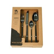 CUTLERY SET BOX OF 16 BLACK STAINLESS STEEL NARDO ETERNUM