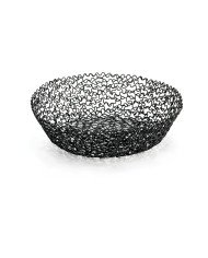 Basket round black Ø 20 cm 5 cm Boucle Tablecraft