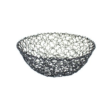 Basket round black Ø 15 cm 5 cm Boucle Tablecraft