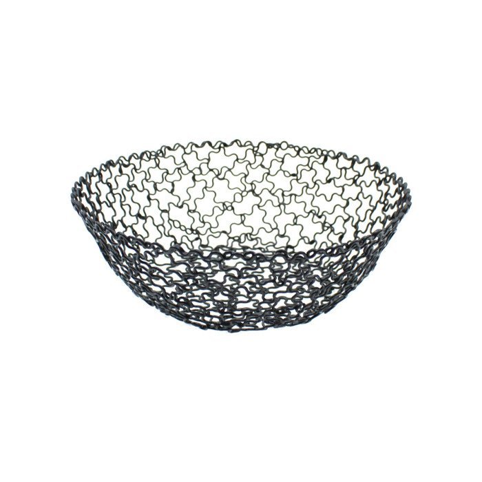 Basket round black Ø 15 cm 5 cm Boucle Tablecraft