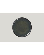 Flat coupe plate round black porcelain Ø 24 cm Rakstone Ease Rak