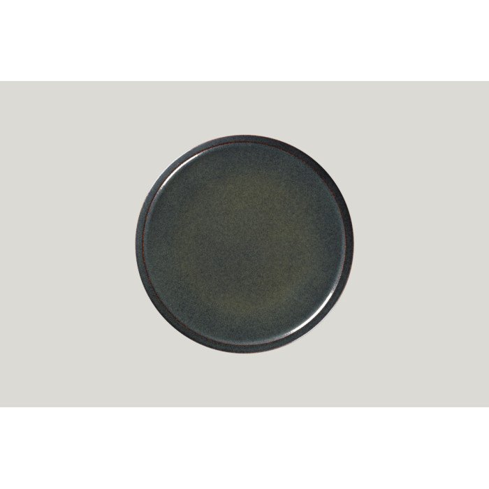 Flat coupe plate round black porcelain Ø 24 cm Rakstone Ease Rak