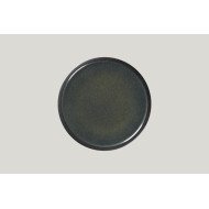 Flat coupe plate round black porcelain Ø 24 cm Rakstone Ease Rak