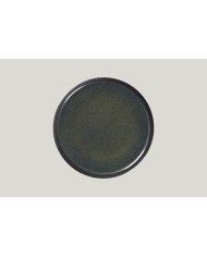 Flat coupe plate round black porcelain Ø 28 cm Rakstone Ease Rak