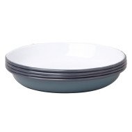 DEEP PLATE ROUND PIGEON GREY Ø22CM STEEL ENAMEL ENAMELWARE FALCON