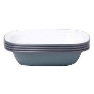 PIE DISH (4 PIECES) ROUND PIGEON GREY L20CM STEEL ENAMEL ENAMELWARE FALCON