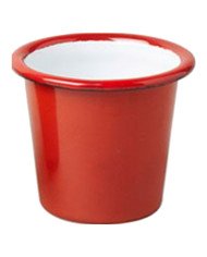 MINI TUMBLER ROUND PILLARBOX RED 12.4CL STEEL ENAMEL ENAMELWARE FALCON