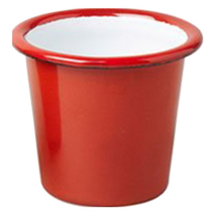 MINI TUMBLER ROUND PILLARBOX RED 12.4CL STEEL ENAMEL ENAMELWARE FALCON