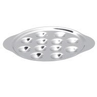 12-hole escargot dish round grey stainless steel Ø 23 cm