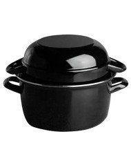 Mussel pot steel Without release liner With cover Ø 18 cm 17 cm 2.6 L