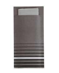 CUTLERY POUCH ISI GREY WITH MATCHING NAPKIN PACK OF 50