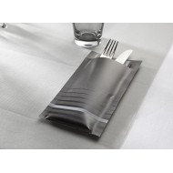 CUTLERY POUCH ISI GREY WITH MATCHING NAPKIN PACK OF 50