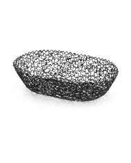 Basket oval black 22x14x5 cm Boucle Tablecraft