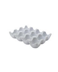 Cellular egg holder rectangular white porcelain 19 cm