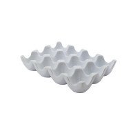 Cellular egg holder rectangular white porcelain 19 cm