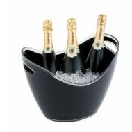 CHAMPAGNE BOWL L35X27XH25.5CM BLACK PLASTIC