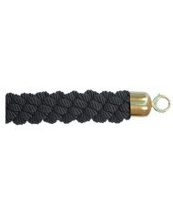 BARRIER ROPE CLASSIC TWISTED BLACK WITH GOLD ENDS 150CM