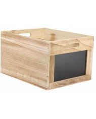 VINTAGE CHALKBOARD WOODEN CRATE L35X28.3XH21CM