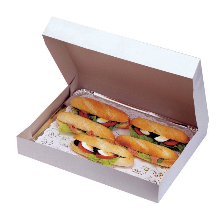 Tray rectangular white 42.5x28.5x6 cm (25 units)