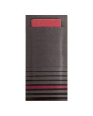CUTLERY POUCH ISI BORDEAUX WITH MATCHING NAPKIN PACK OF 50