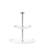 CAKE STAND 2-TIERS  PORCELAIN 