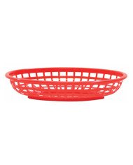 CLASSIC OVAL BASKET L22X15XH4CM RED POLYETHYLENE OVAL